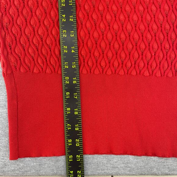Tahari Sleevless Knit Textured Tank Sweater Layer Shell Red Womens Size S - Picture 5 of 6